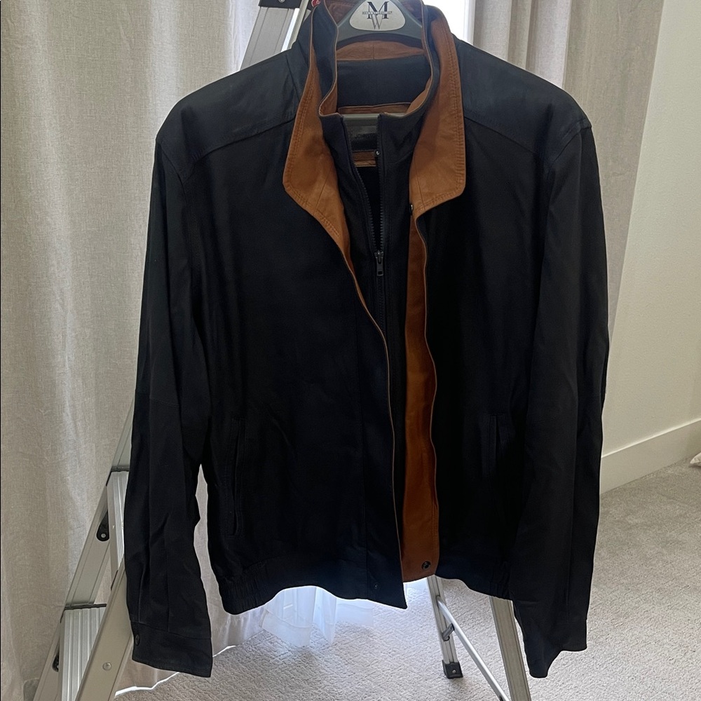 Johnston & Murphy Black Jacket with Tan Accents